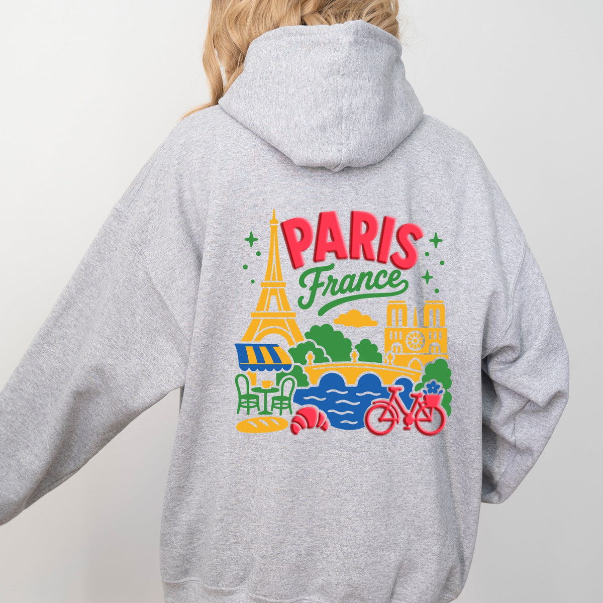 Paris Vibrant Puff Print - Women's Graphic Hoodie product image 6
