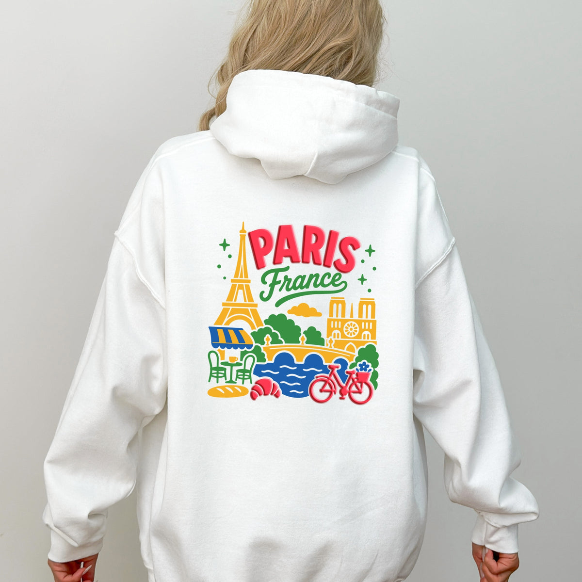 Paris Vibrant Puff Print - Women's Graphic Hoodie product image 3