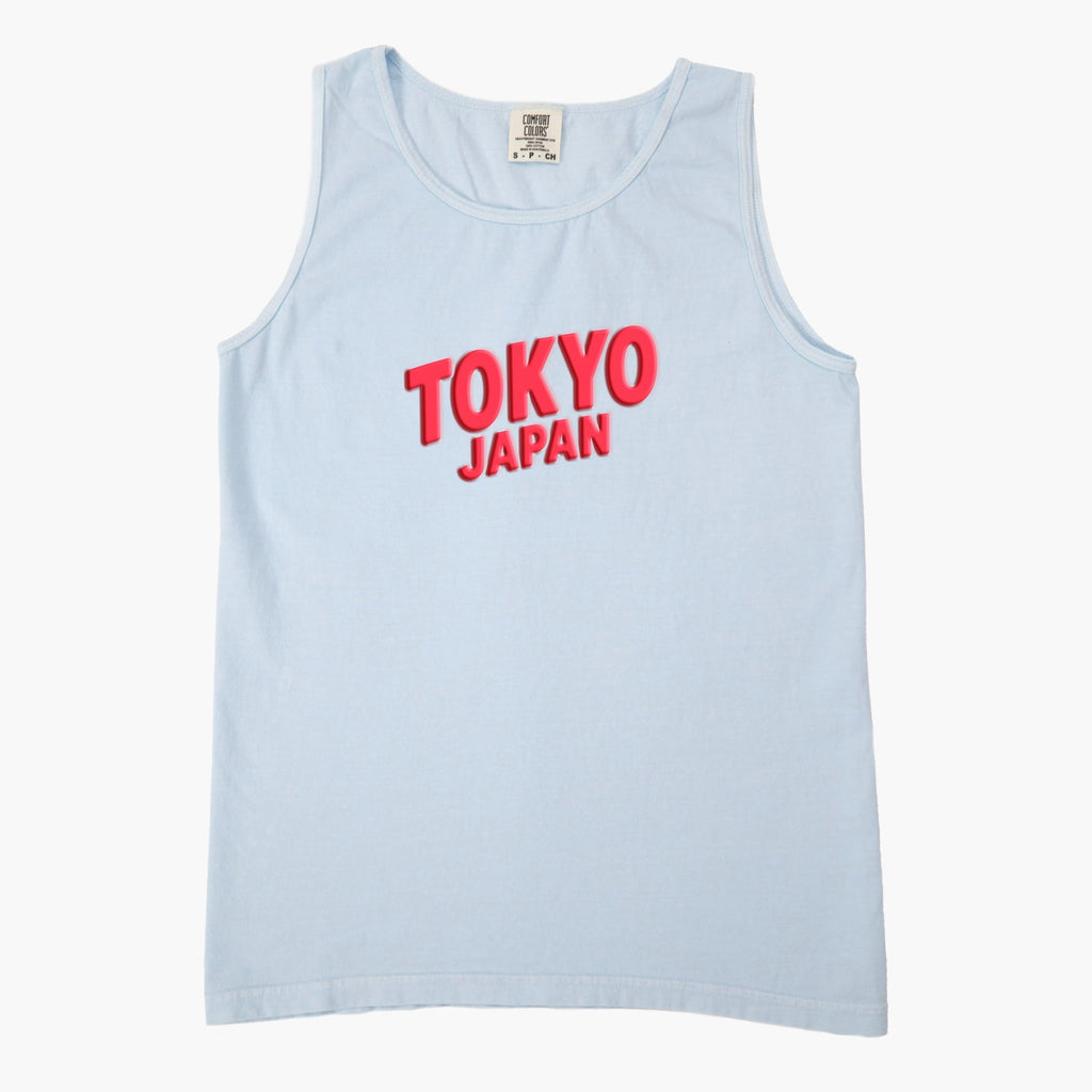 Tokyo Vibrant Puff Print - Women's Garment Dyed Graphic Tank Top