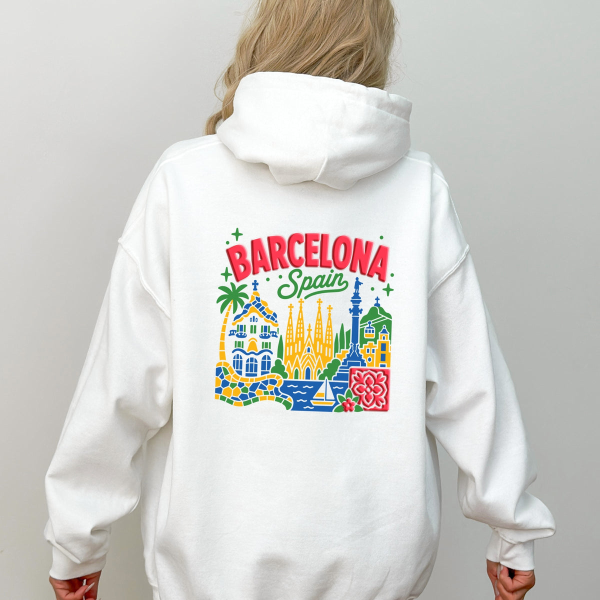 Barcelona Vibrant Puff Print - Women's Graphic Hoodie product image 9