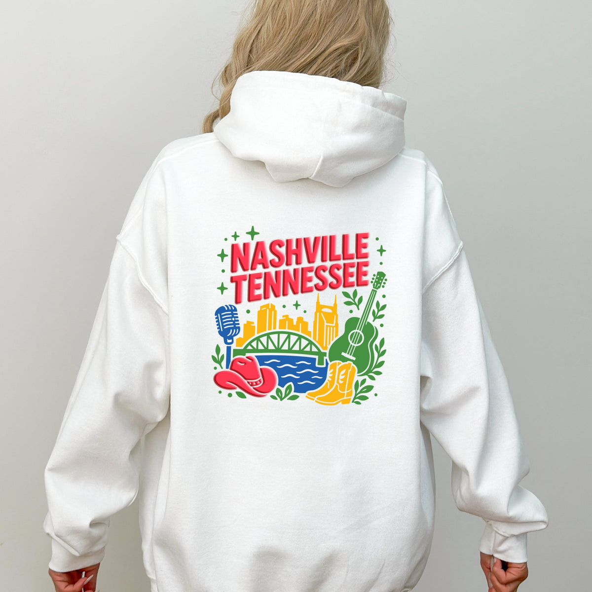 Nashville Vibrant Puff Print - Women's Graphic Hoodie product image 3
