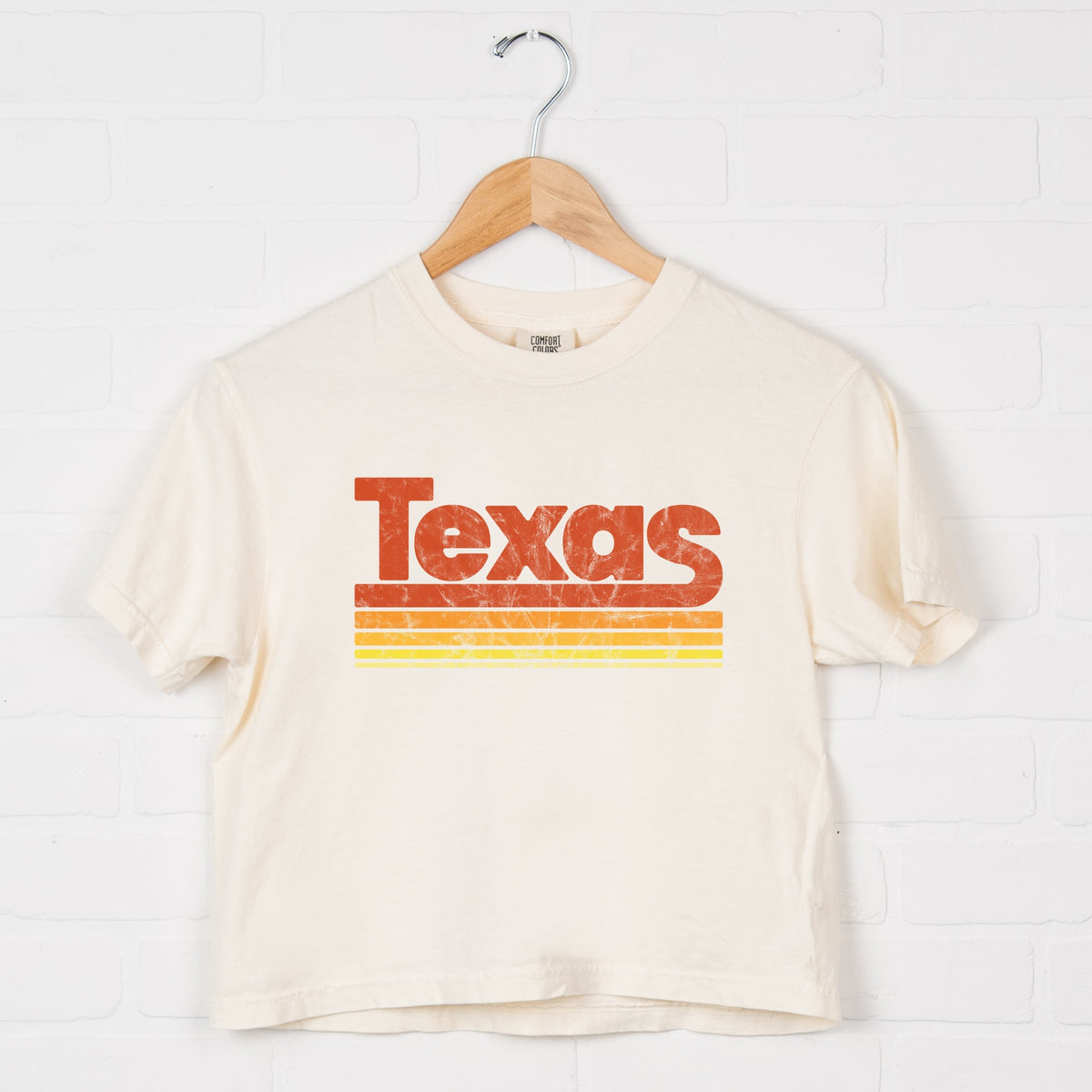 Texas Retro Stripes - Women's Boxy Crop Top Graphic T-Shirt product image 4