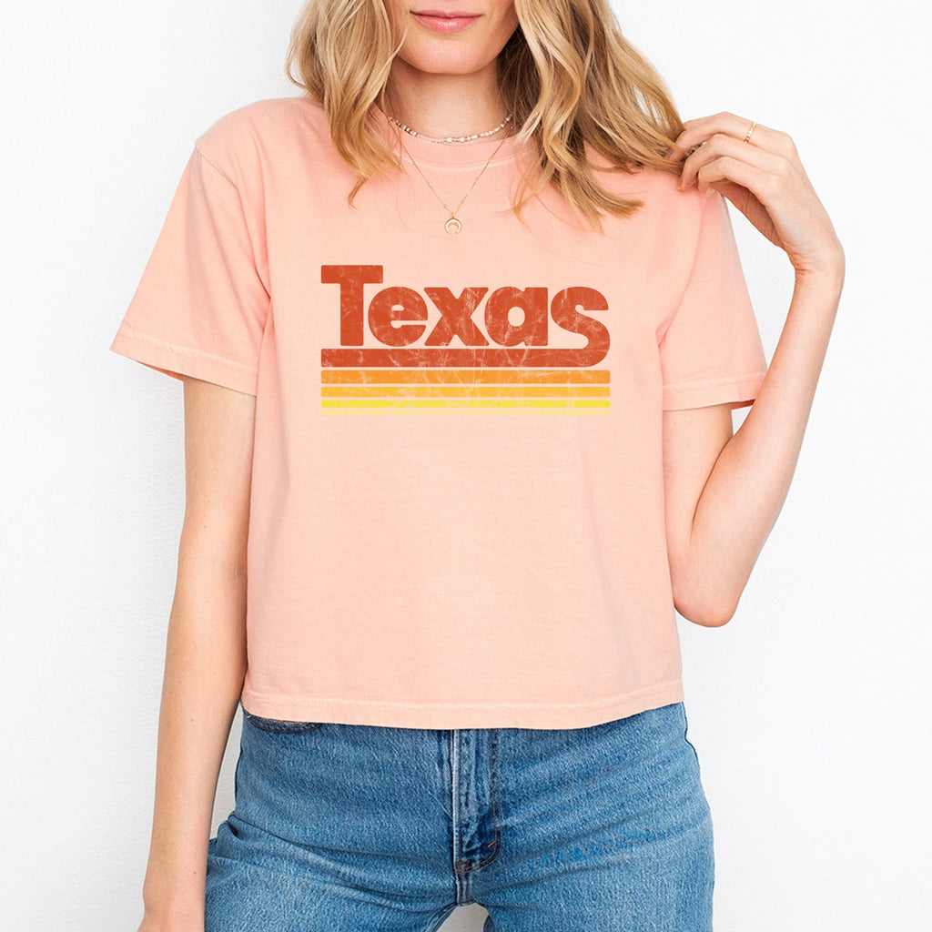 Texas Retro Stripes - Women's Boxy Crop Top Graphic T-Shirt product image 5