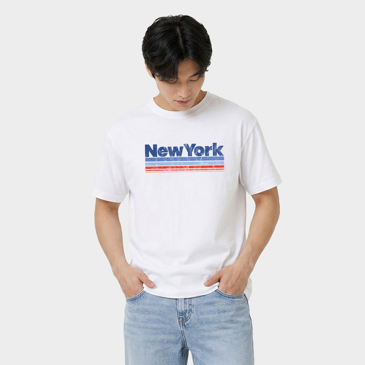 New York Retro Stripes - Men's Garment Dyed Graphic T-Shirt product image 1