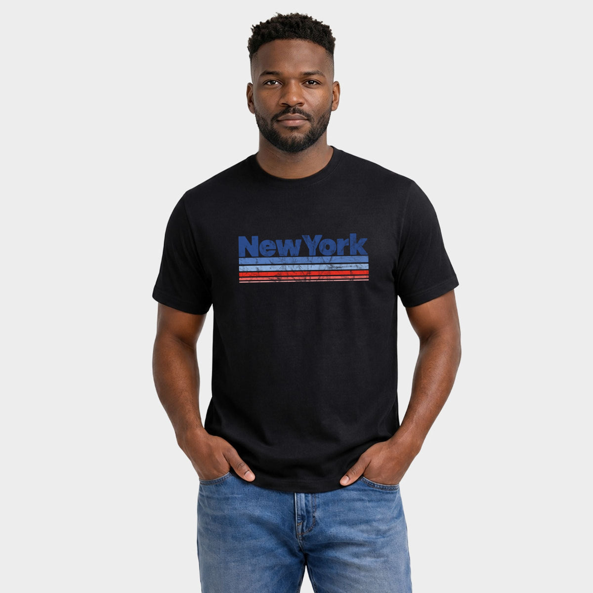 New York Retro Stripes - Men's Garment Dyed Graphic T-Shirt product image 4
