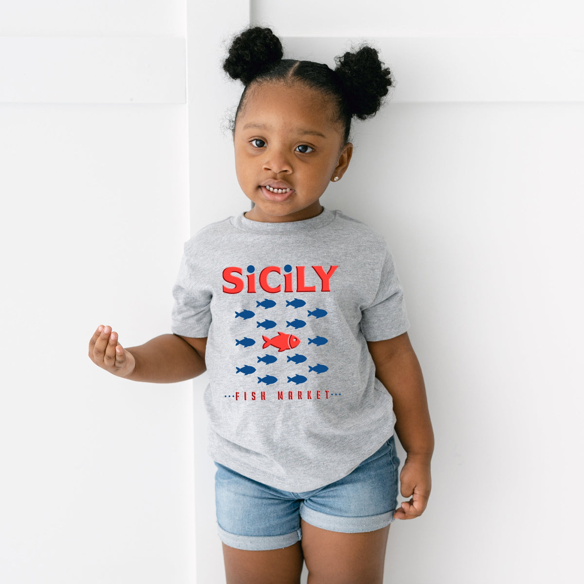 Sicily Fish Market Puff Print - Toddler Short Sleeve product image 4