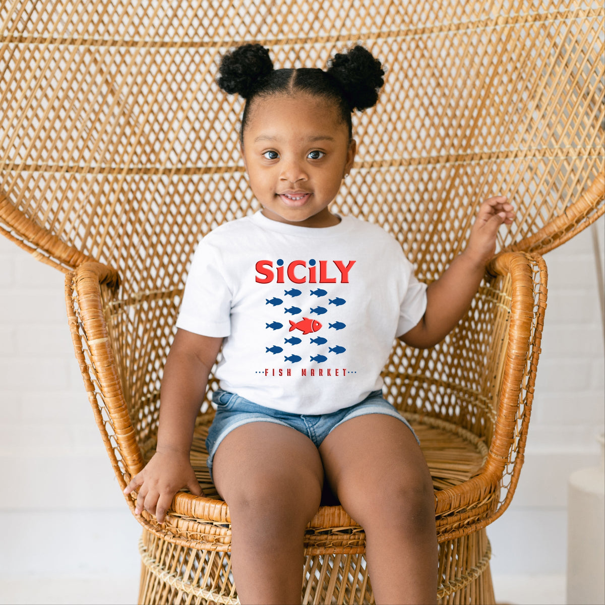 Sicily Fish Market Puff Print - Toddler Short Sleeve product image 7