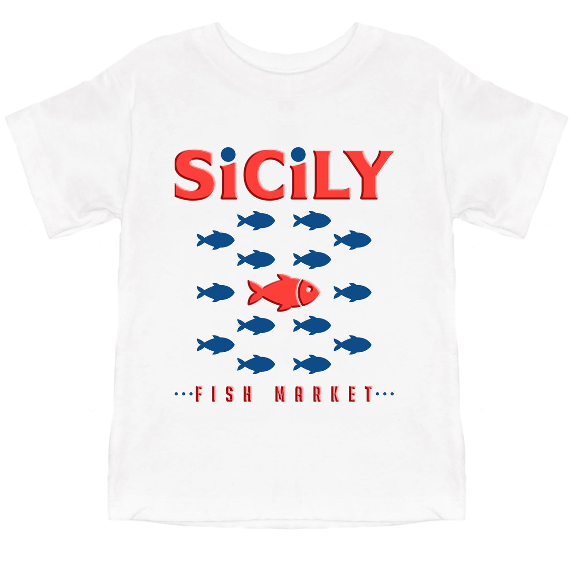 Sicily Fish Market Puff Print - Toddler Short Sleeve product image 11