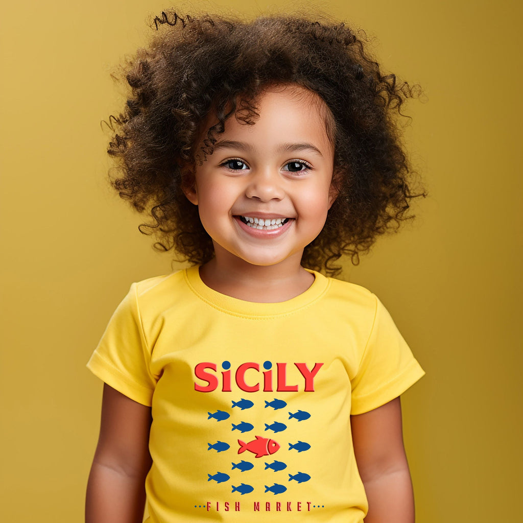 Sicily Fish Market Puff Print - Toddler Short Sleeve product image 1