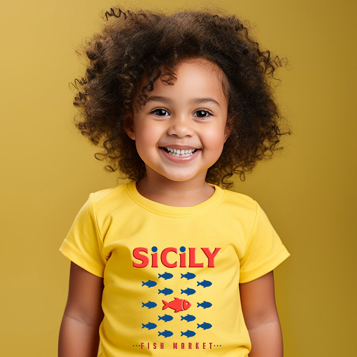 Sicily Fish Market Puff Print - Toddler Short Sleeve product image 1