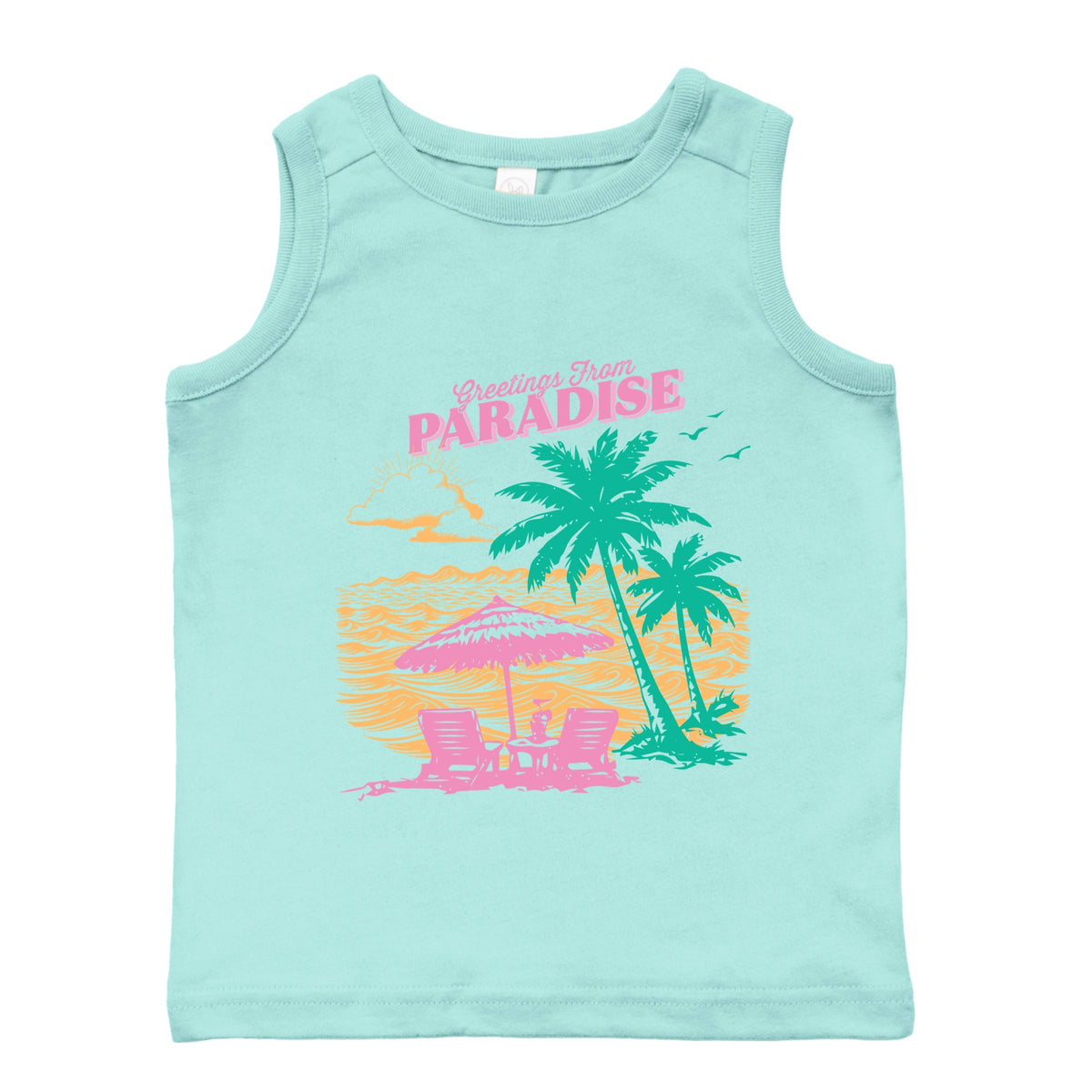 Greetings From Paradise Palm Tree - Toddler Graphic Tank