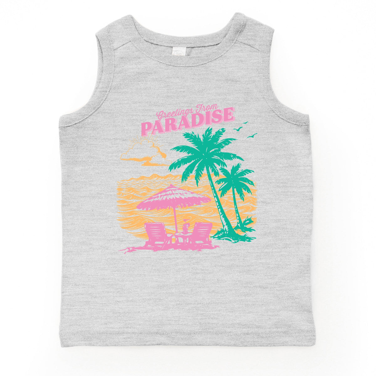 Greetings From Paradise Palm Tree - Toddler Graphic Tank