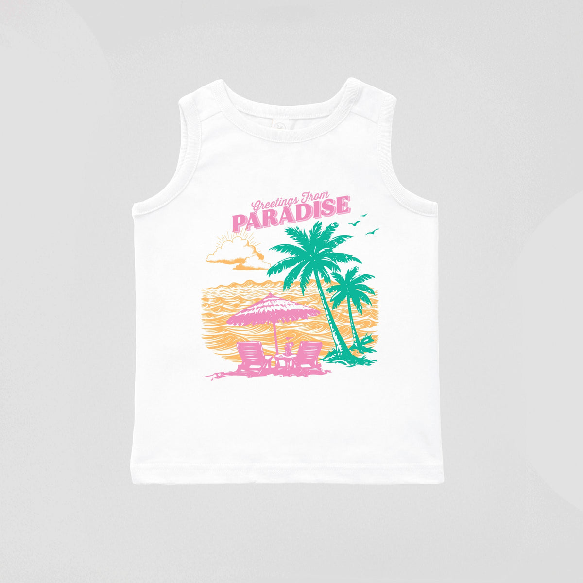 Greetings From Paradise Palm Tree - Toddler Graphic Tank