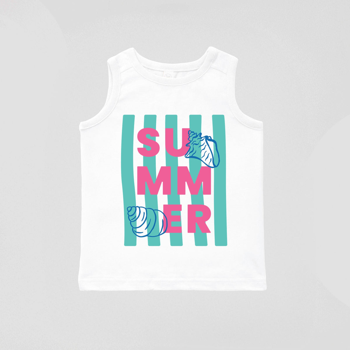 Summer Stripes Seashells - Toddler Graphic Tank