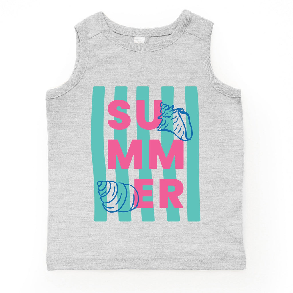 Summer Stripes Seashells - Youth Tank Top