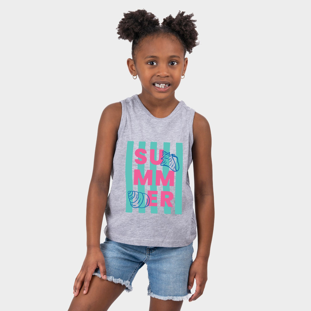 Summer Stripes Seashells - Youth Tank Top