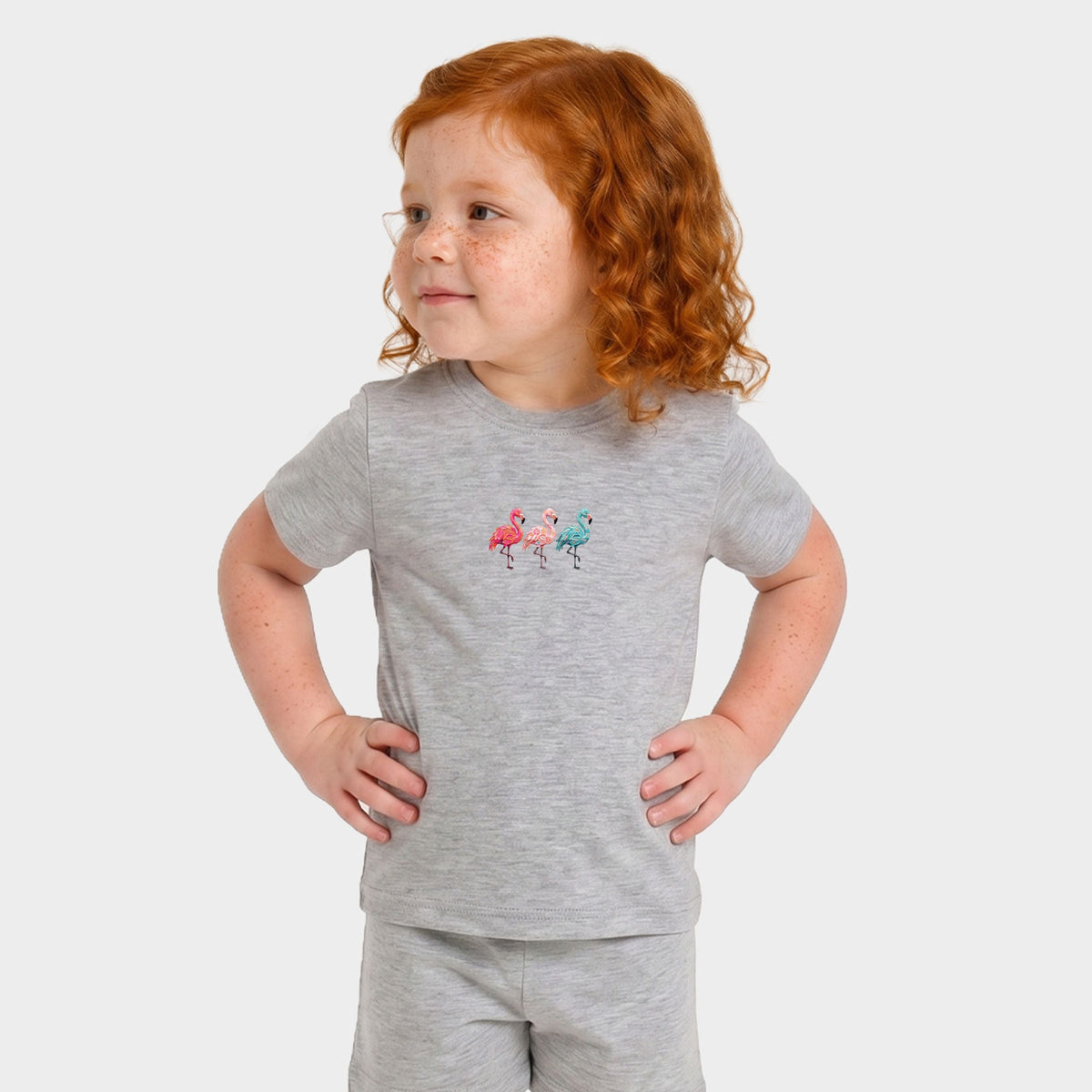 Three Flamingos - Toddler Crew Shorts Set product image 1