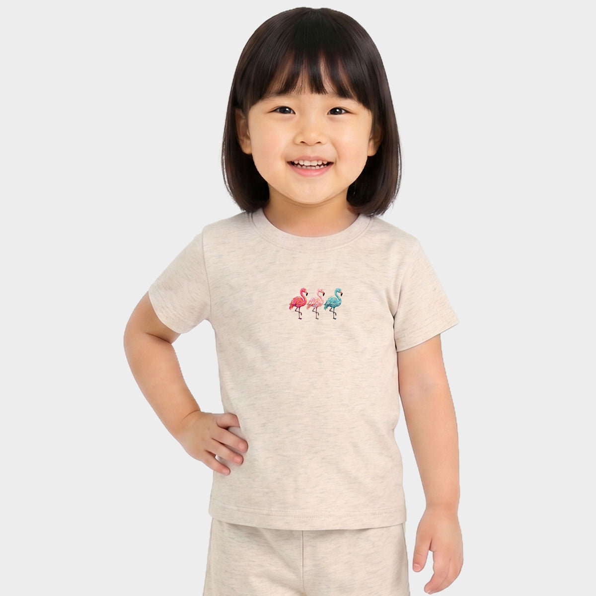 Three Flamingos - Toddler Crew Shorts Set product image 4