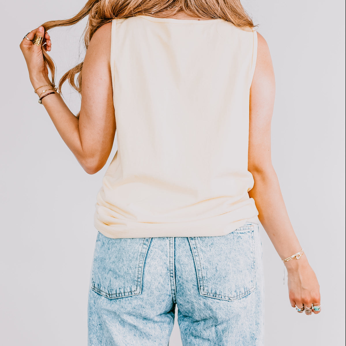 Ice Cream Cone Stripes - Women's Garment Dyed Graphic Tank Top