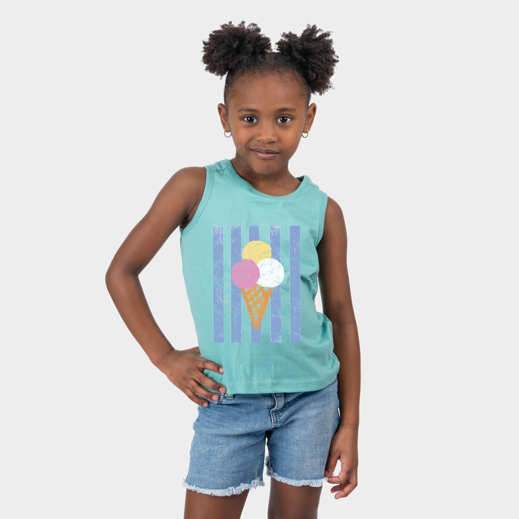 Ice Cream Cone Stripes - Youth Tank Top