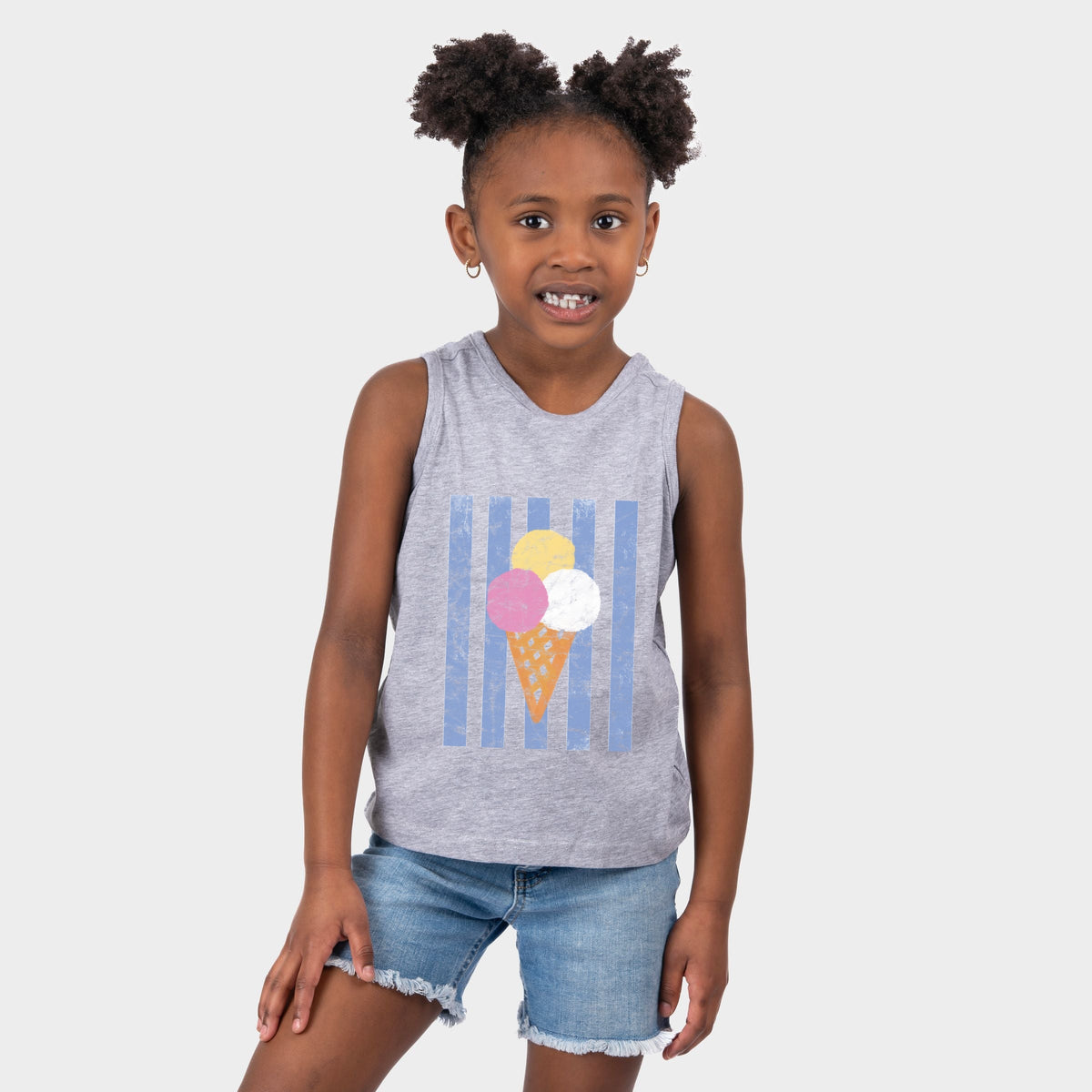 Ice Cream Cone Stripes - Youth Tank Top