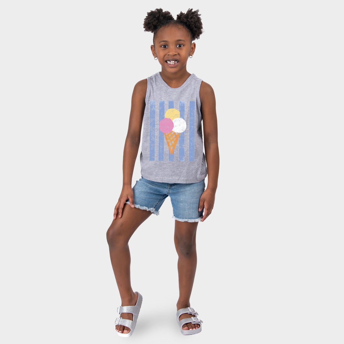 Ice Cream Cone Stripes - Youth Tank Top