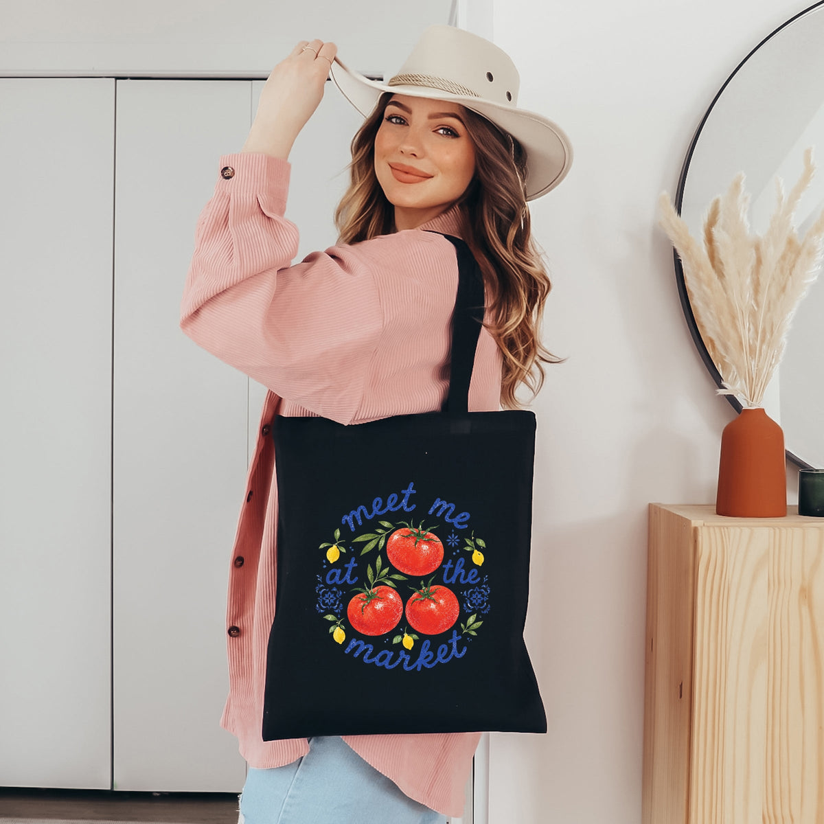 Meet Me at the Market Tomatoes - Canvas Tote