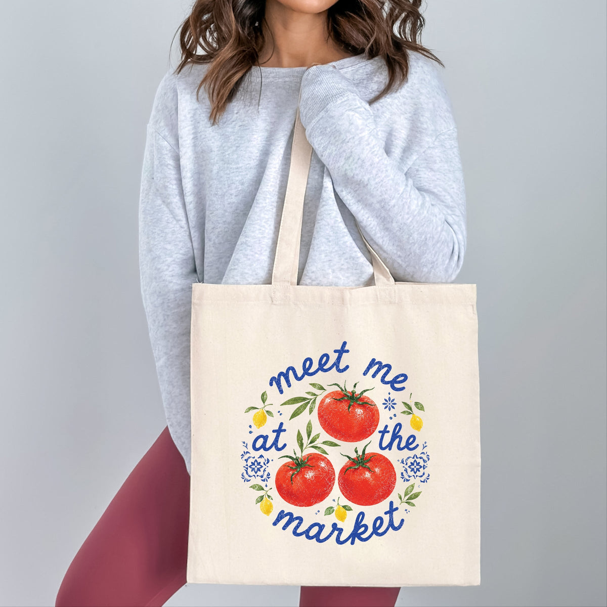 Meet Me at the Market Tomatoes - Canvas Tote