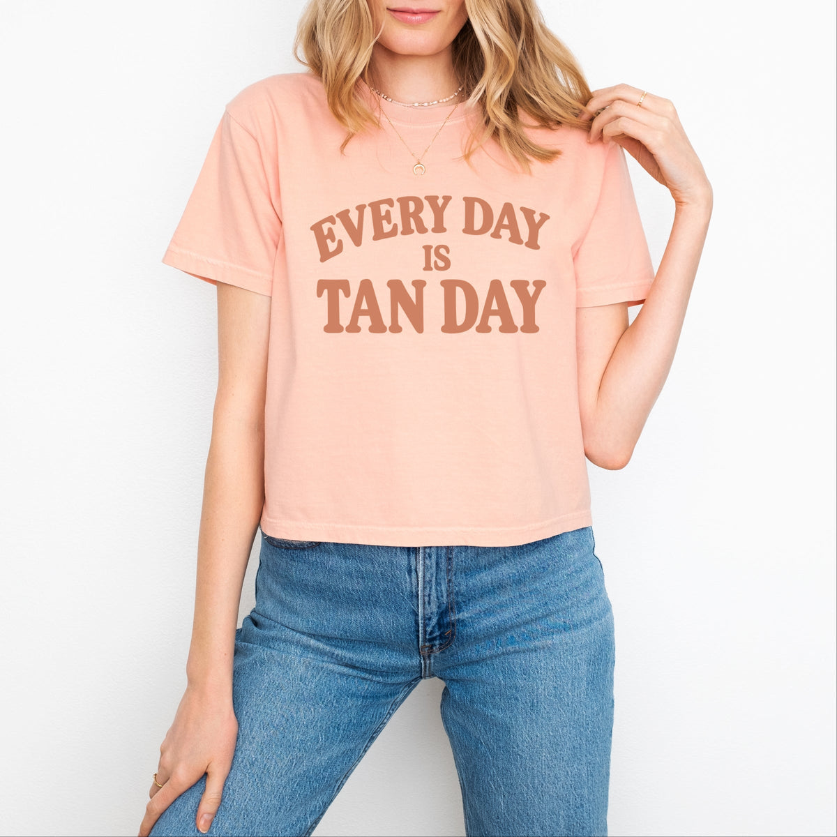 Every Day Is Tan - Women's Boxy Crop Top Graphic T-Shirt product image 13