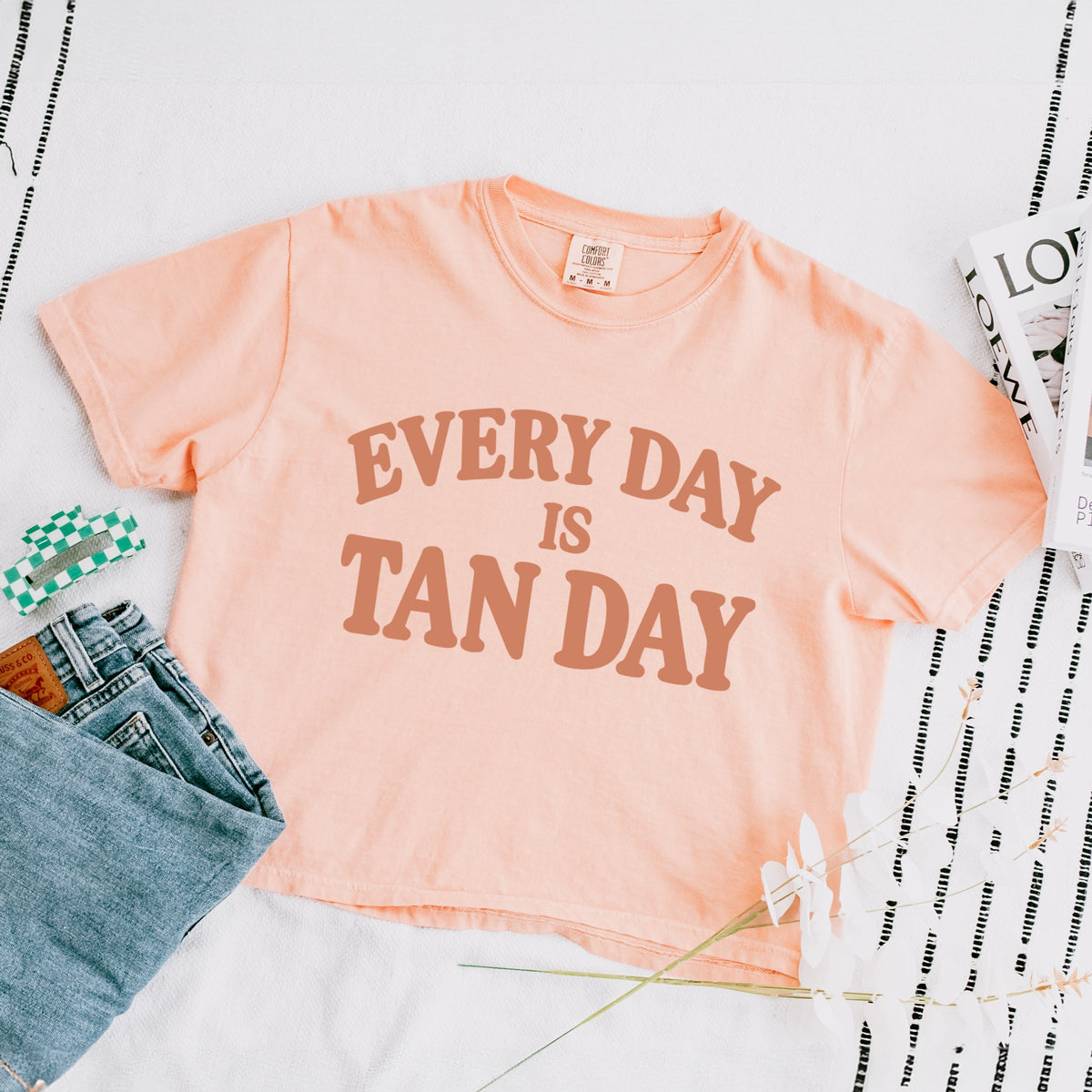 Every Day Is Tan - Women's Boxy Crop Top Graphic T-Shirt product image 7