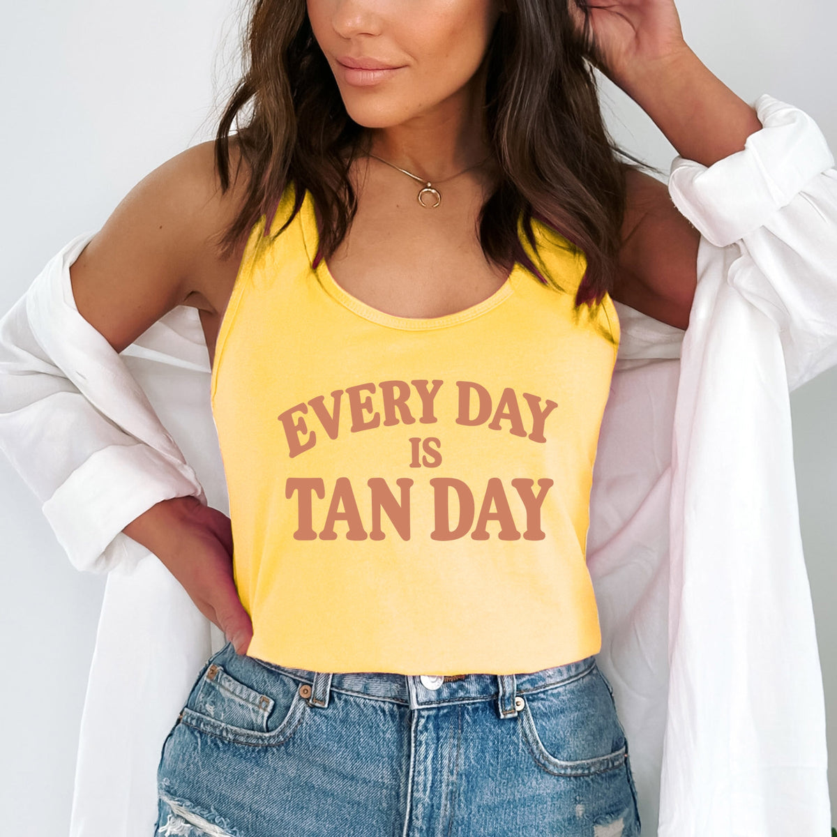 Every Day Is Tan Day - Women's Graphic Racerback Tank Top