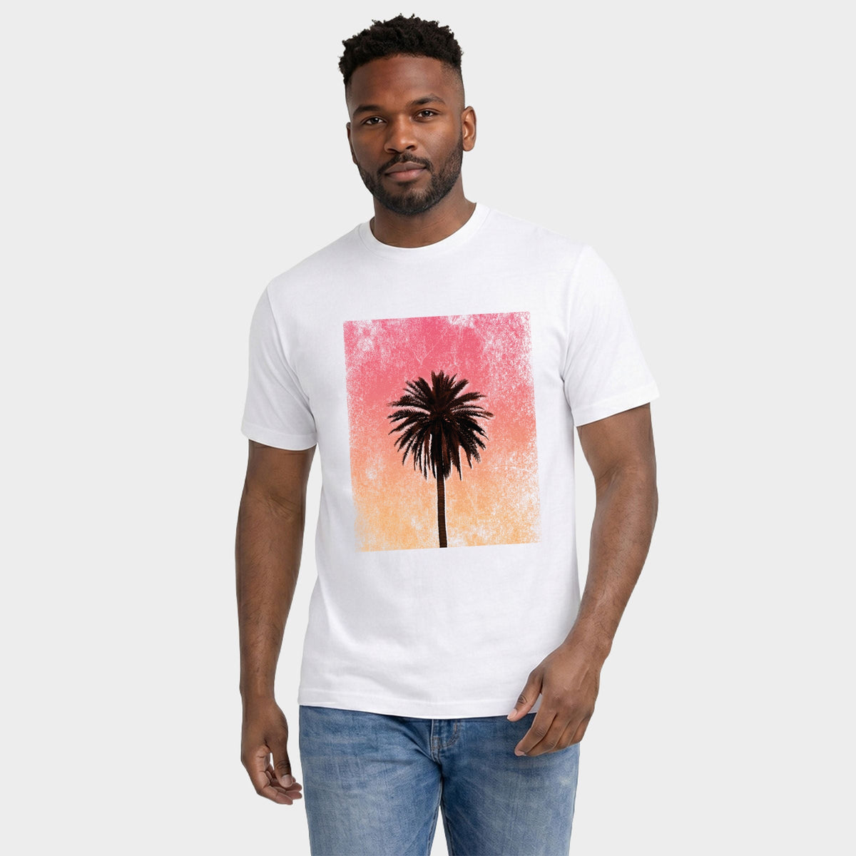 Sunset Palm Tree Distressed - Men's Garment Dyed Graphic product image 4