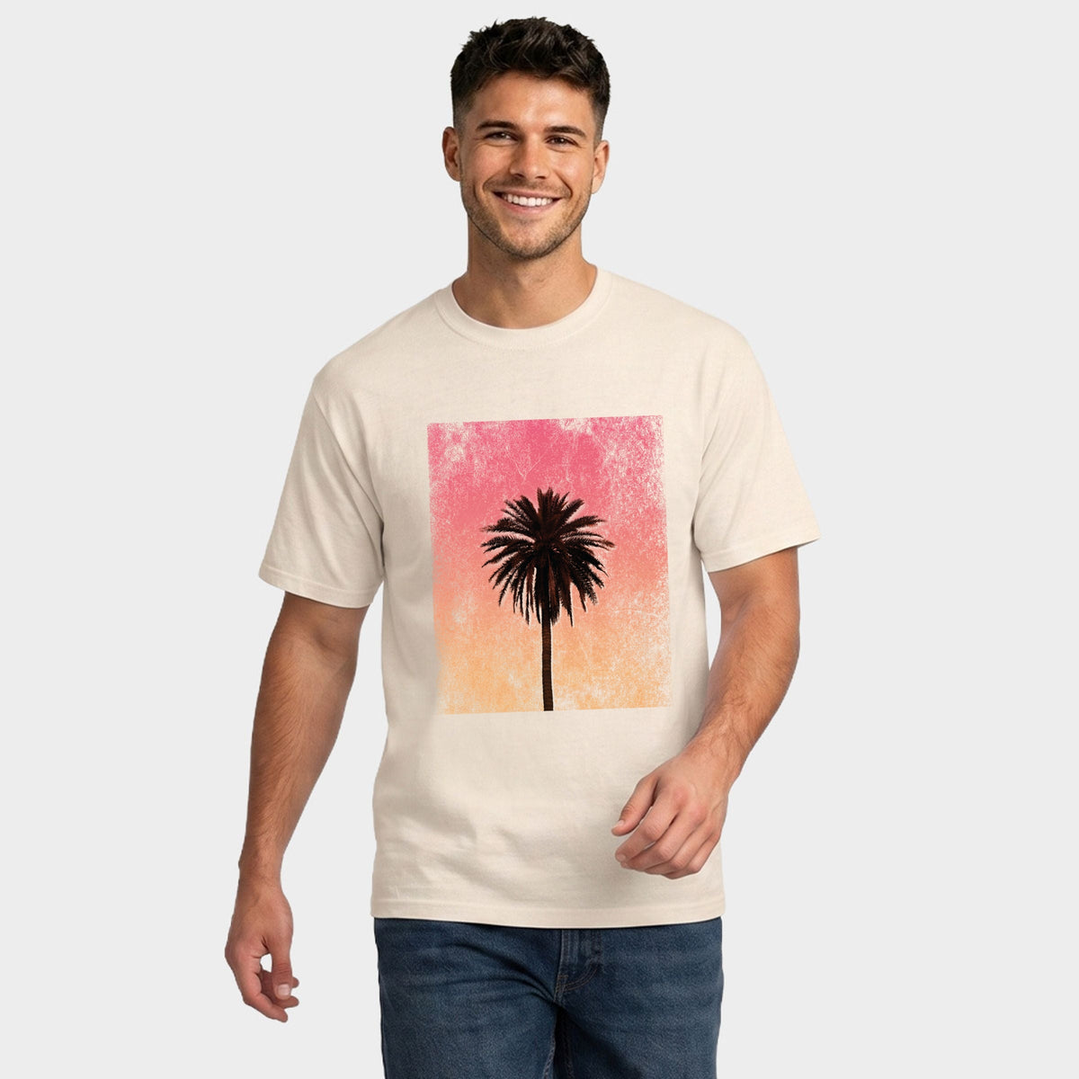 Sunset Palm Tree Distressed - Men's Garment Dyed Graphic product image 2