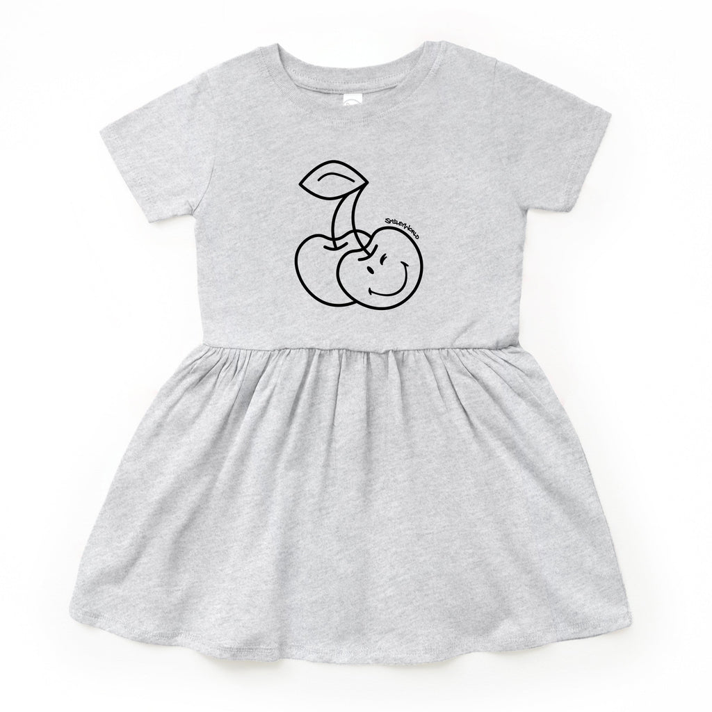 SmileyWorld Cherry Face Outline - Toddler Girl's Graphic Dress