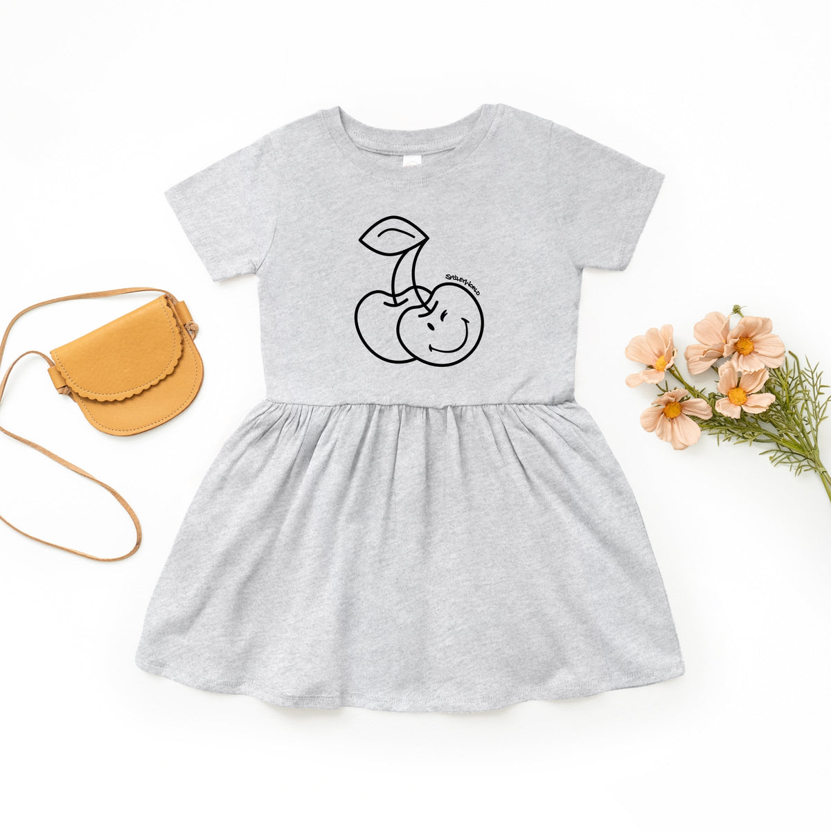 SmileyWorld Cherry Face Outline - Toddler Girl's Graphic Dress