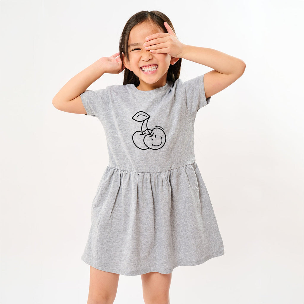 SmileyWorld Cherry Face Outline - Toddler Girl's Graphic Dress