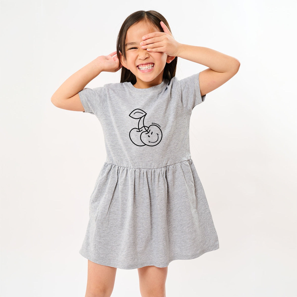 SmileyWorld Cherry Face Outline - Toddler Girl's Graphic Dress