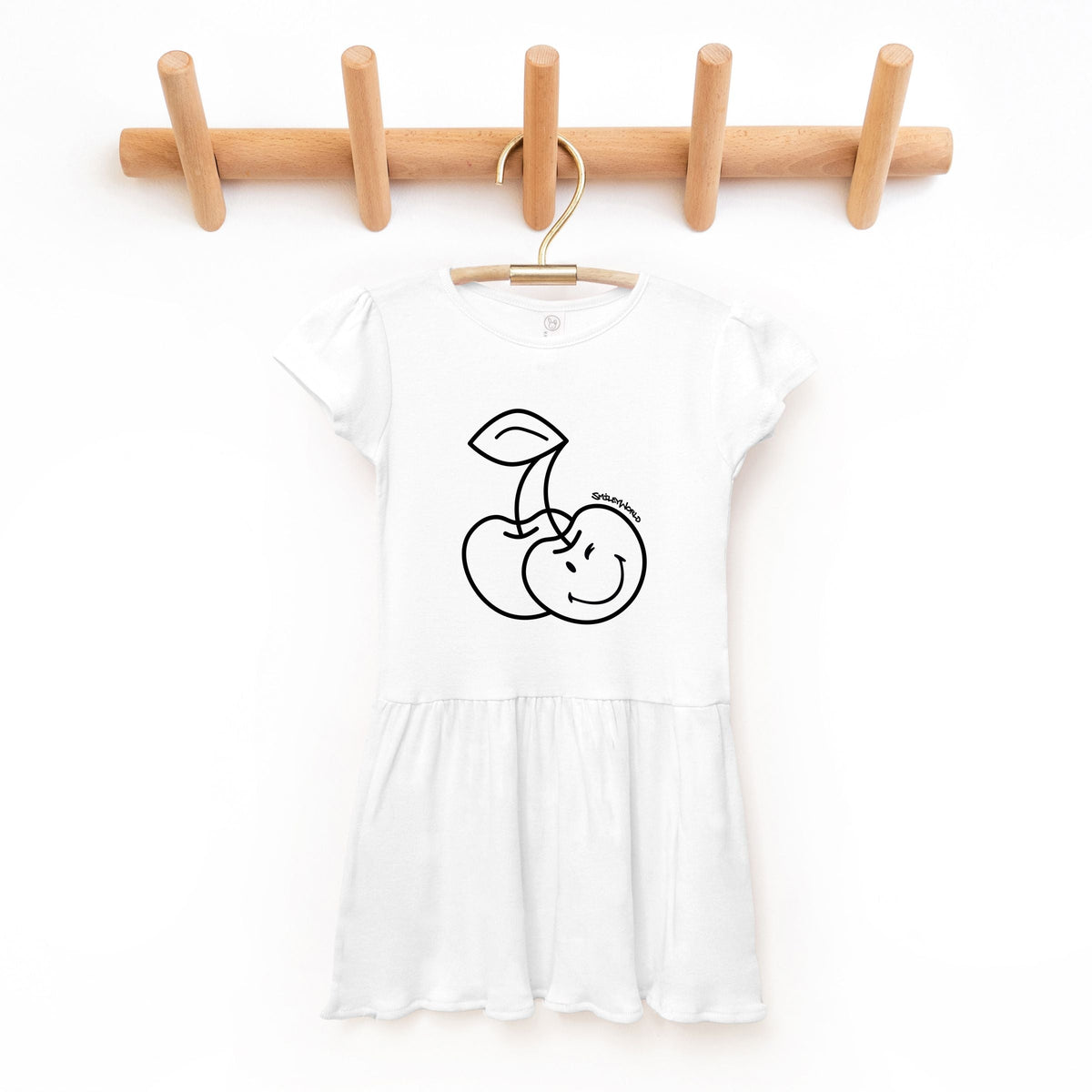 SmileyWorld Cherry Face Outline - Toddler Girl's Graphic Dress