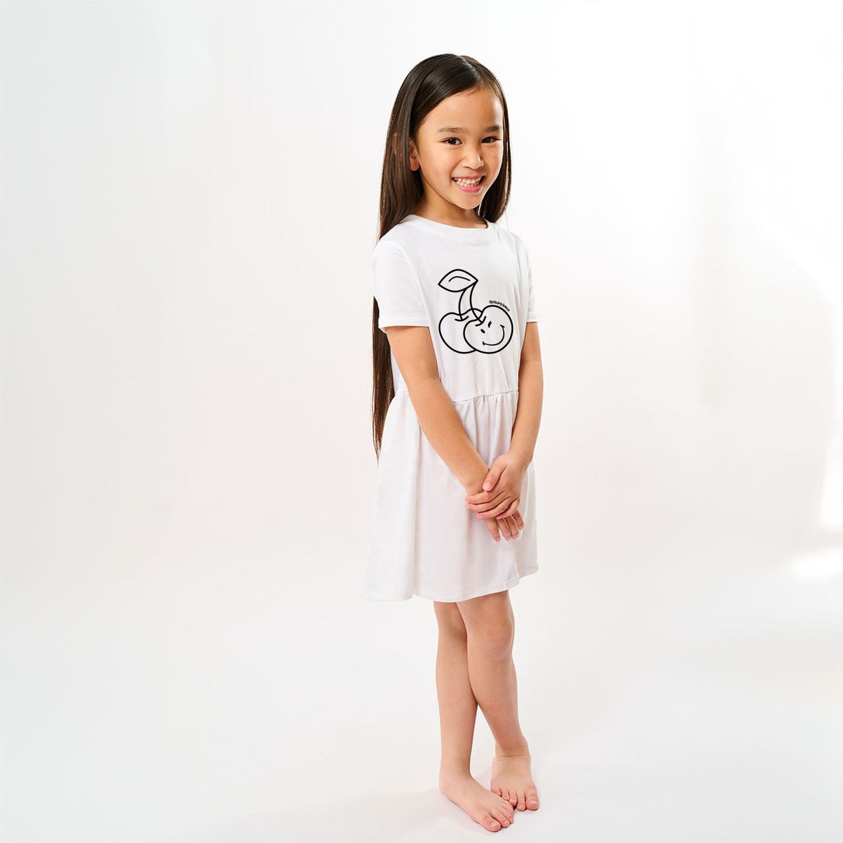 SmileyWorld Cherry Face Outline - Toddler Girl's Graphic Dress