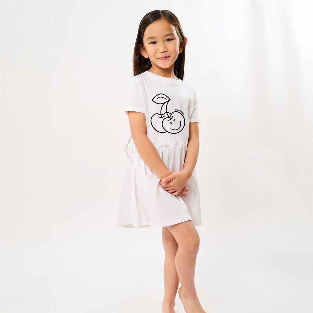 SmileyWorld Cherry Face Outline - Toddler Girl's Graphic Dress