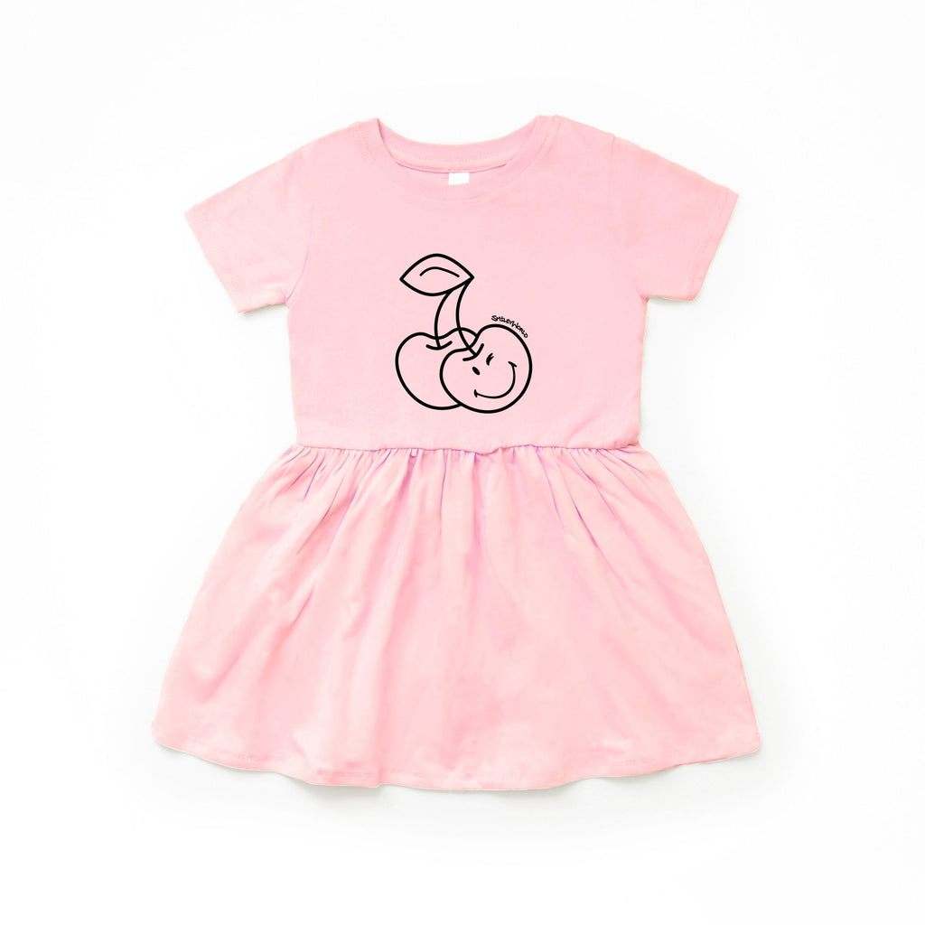 SmileyWorld Cherry Face Outline - Toddler Girl's Graphic Dress