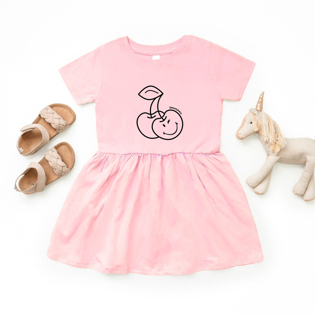 SmileyWorld Cherry Face Outline - Toddler Girl's Graphic Dress