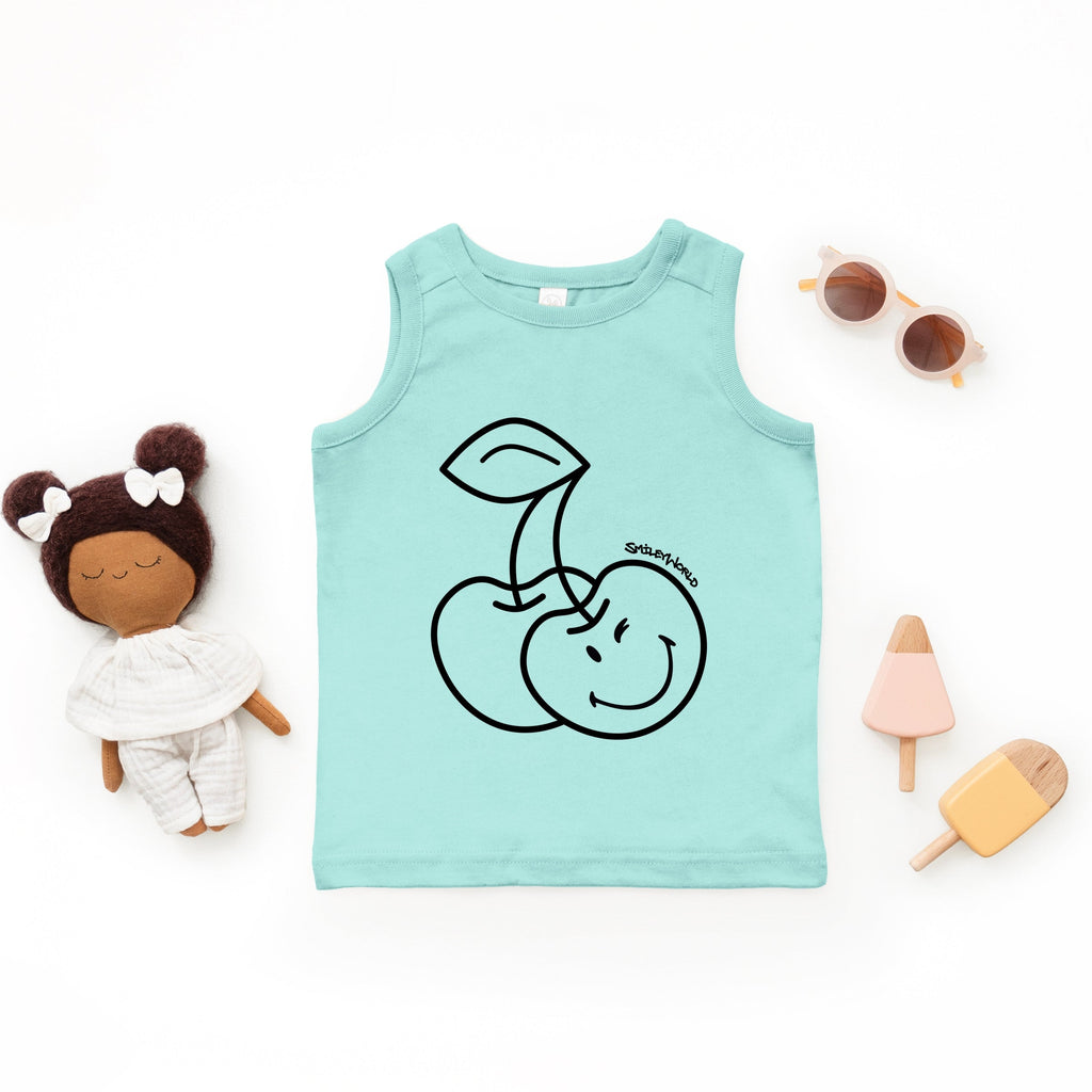 SmileyWorld Cherry Face Outline - Toddler Graphic Tank