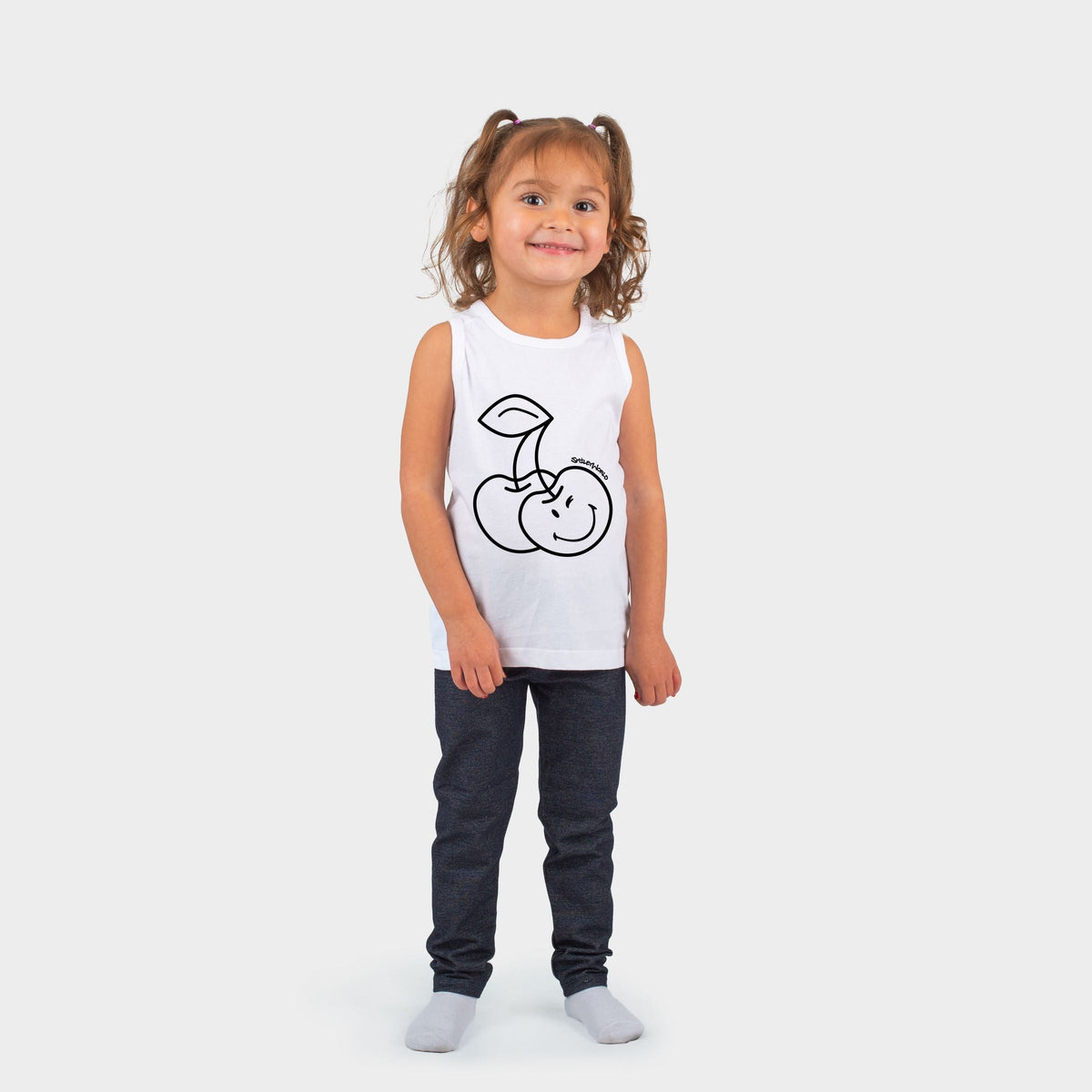 SmileyWorld Cherry Face Outline - Toddler Graphic Tank