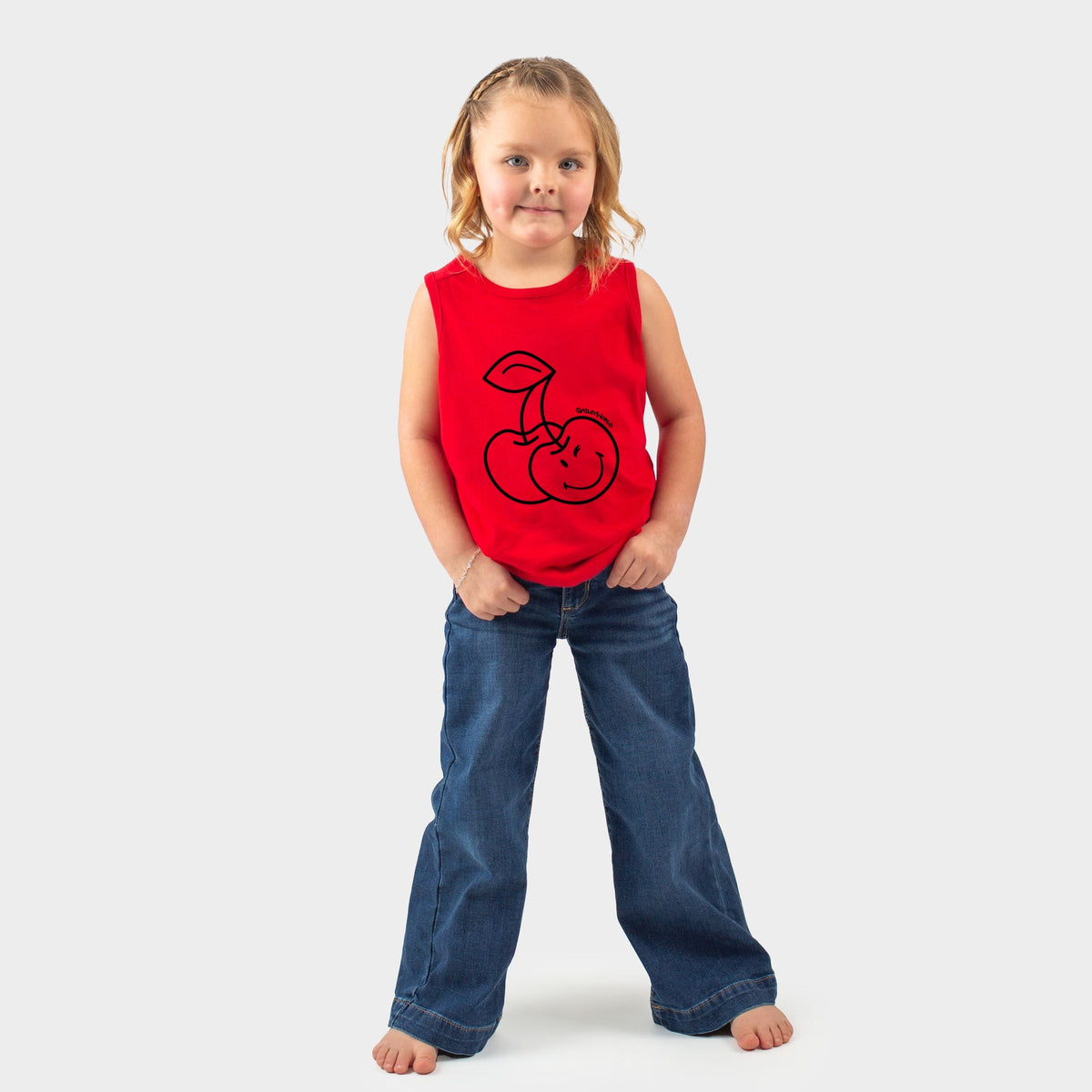 SmileyWorld Cherry Face Outline - Toddler Graphic Tank