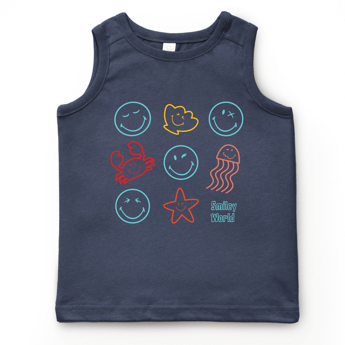 SmileyWorld Sea Critters Grid - Youth Tank Top