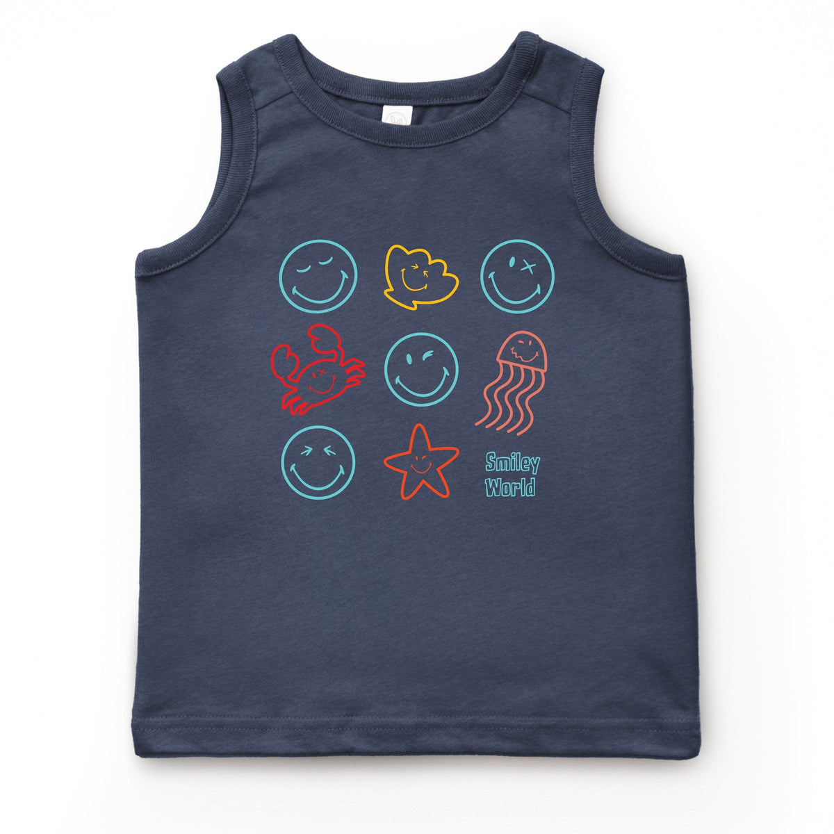 SmileyWorld Sea Critters Grid - Youth Tank Top
