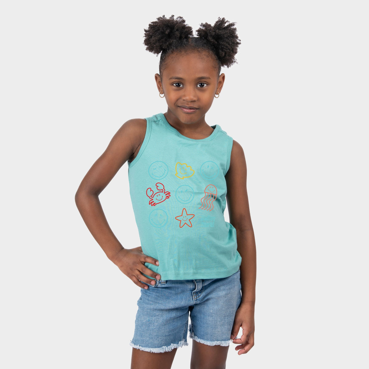 SmileyWorld Sea Critters Grid - Youth Tank Top