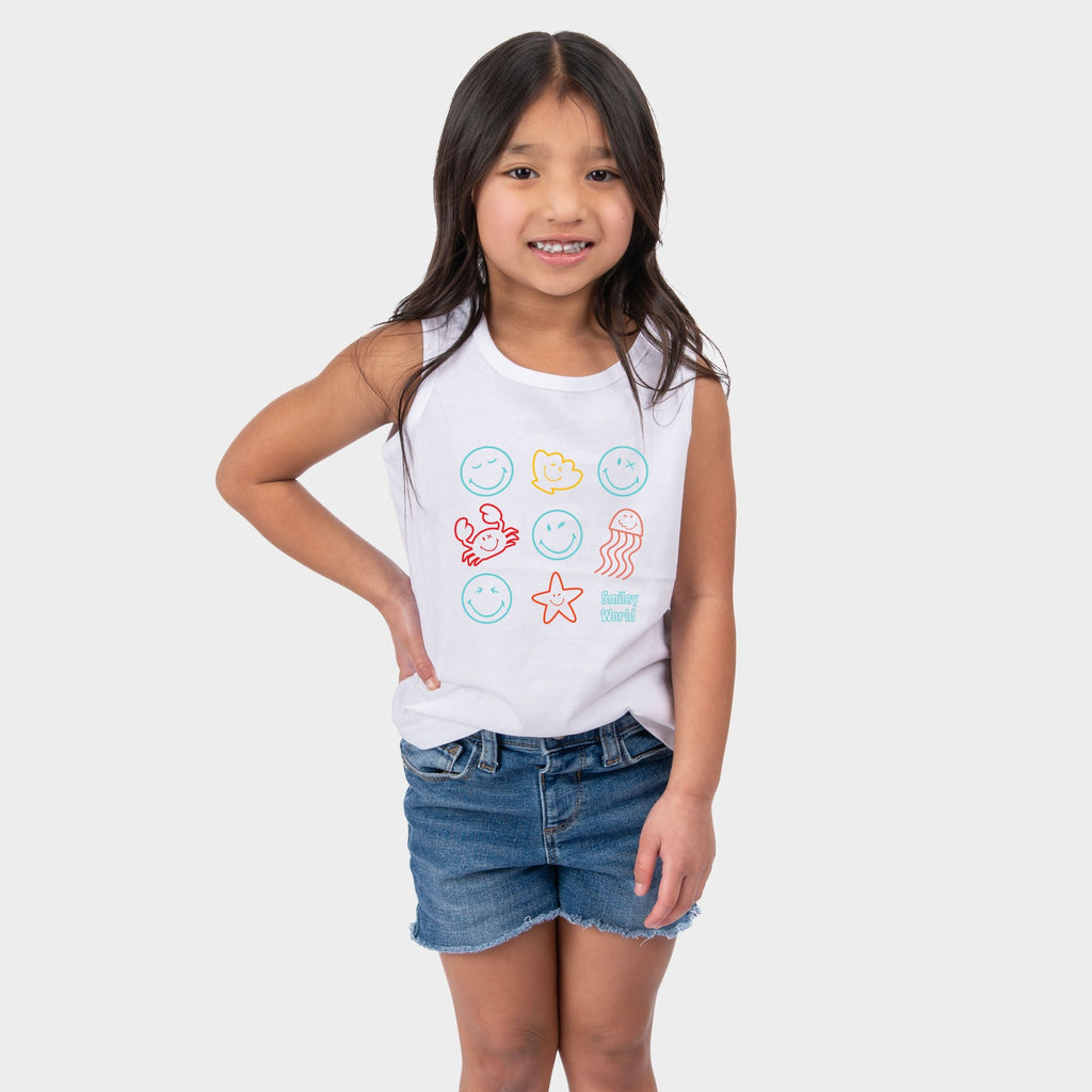 SmileyWorld Sea Critters Grid - Youth Tank Top