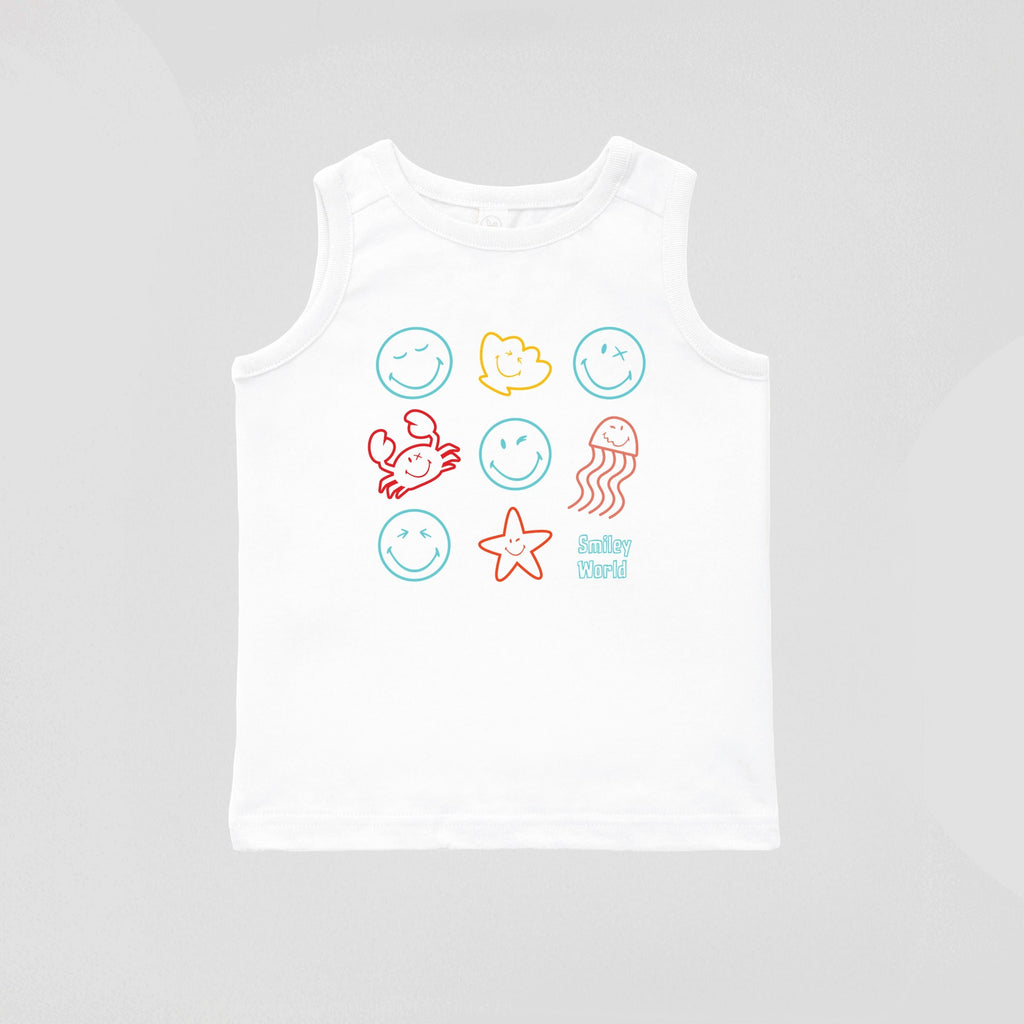 SmileyWorld Sea Critters Grid - Youth Tank Top